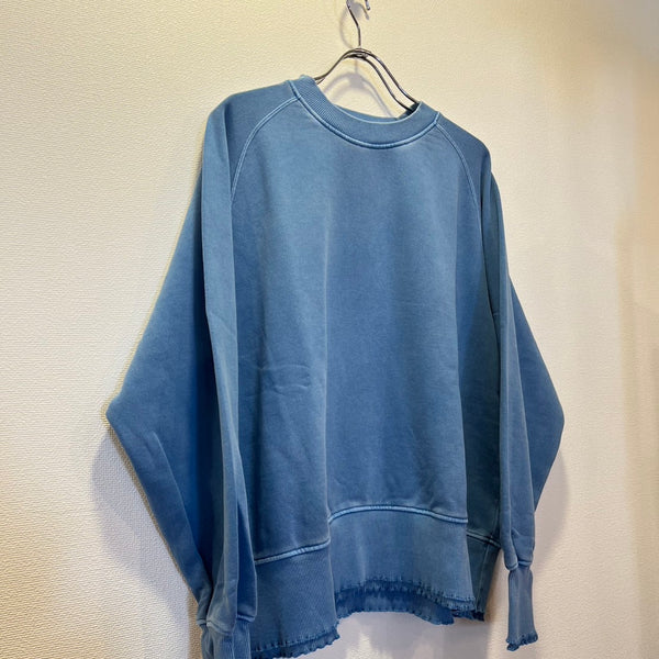 ESTROISLOSE Pigment fleece crew neck pullover (blue) EC24310-WA