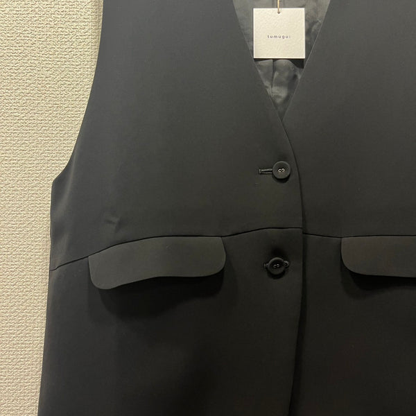 tumugu / Tumugu Soar Pearl Compact Vest (Black) TB24440-WA