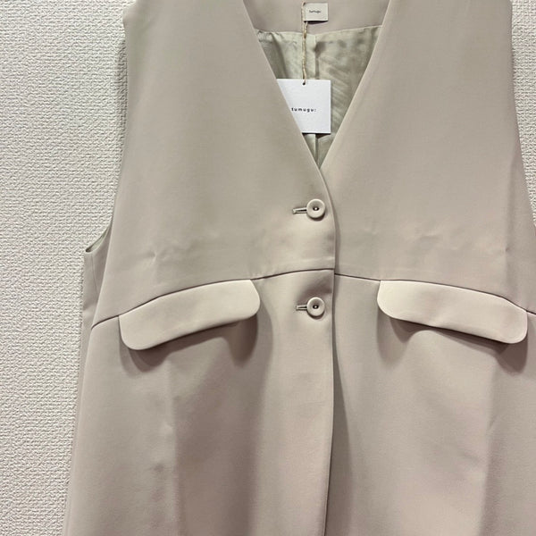 tumugu / Tumugu Soar Pearl Compact Vest (Greige) TB24440-WA