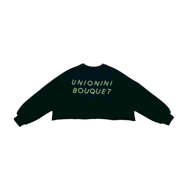 SALE 30%OFF UNIONINI/ユニオニーニ/ bouquet cropped sweatshirts（ブラック)TR029