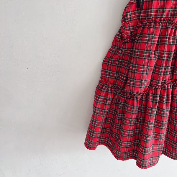 frankygrow/フランキーグロウ GURUGURU QUILTING JUMPER SKIRT(REDDHECKED)  24FWBT-355