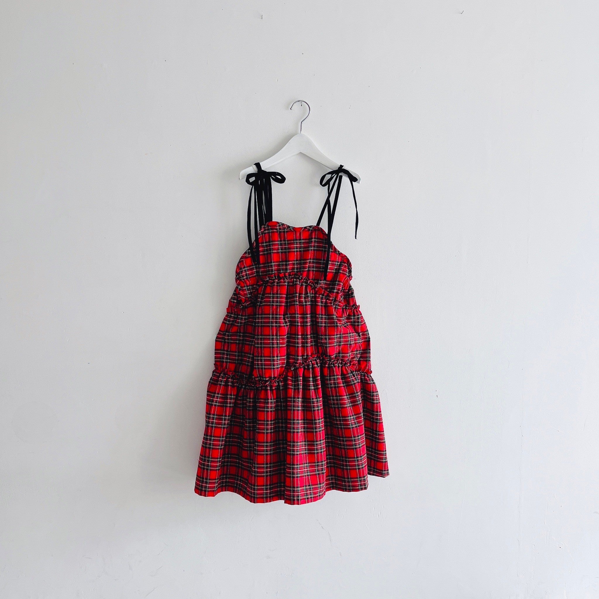 frankygrow/フランキーグロウ GURUGURU QUILTING JUMPER SKIRT(REDDHECKED)  24FWBT-355