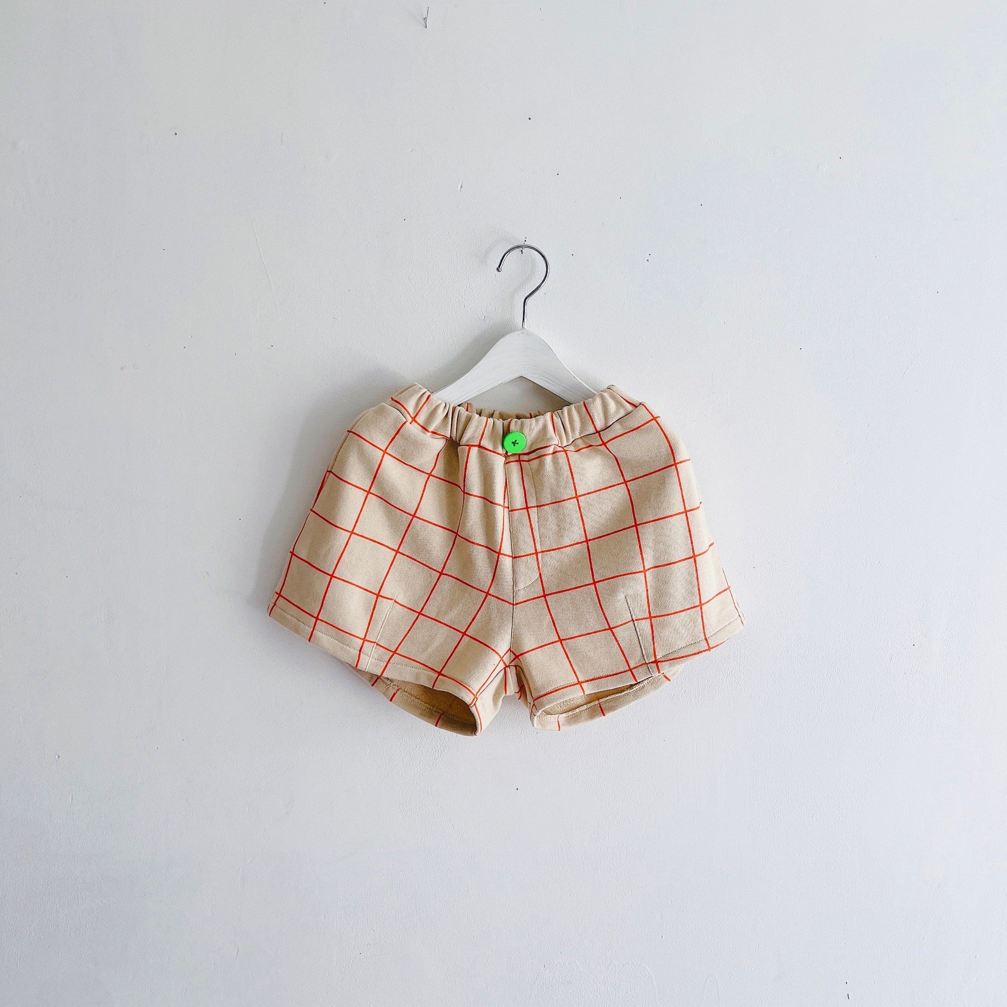 frankygrow/フランキーグロウ ORG.PT PLAID SWEAT SHORT PANTS(BEIGE)24FWBT-353