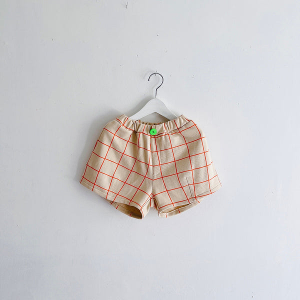 frankygrow/フランキーグロウ ORG.PT PLAID SWEAT SHORT PANTS(BEIGE)24FWBT-353 –  SESSIONS_JAPAN