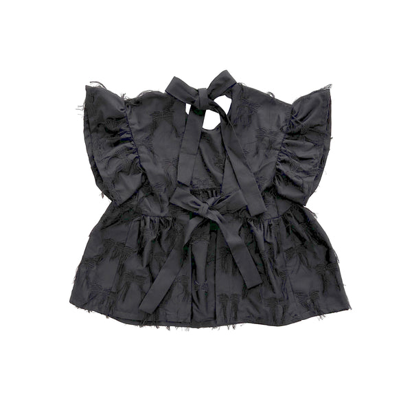 UNIONINI/ユニオニーニ/ ribbon blouse（black)bl024