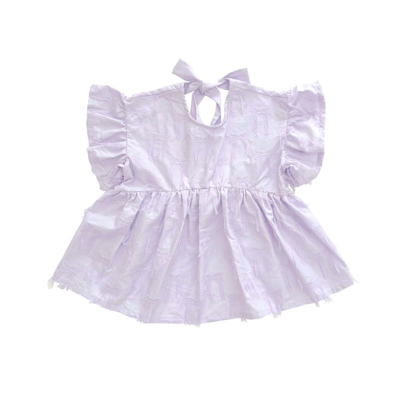 UNIONINI/ユニオニーニ/ ribbon blouse（pale purple)bl024