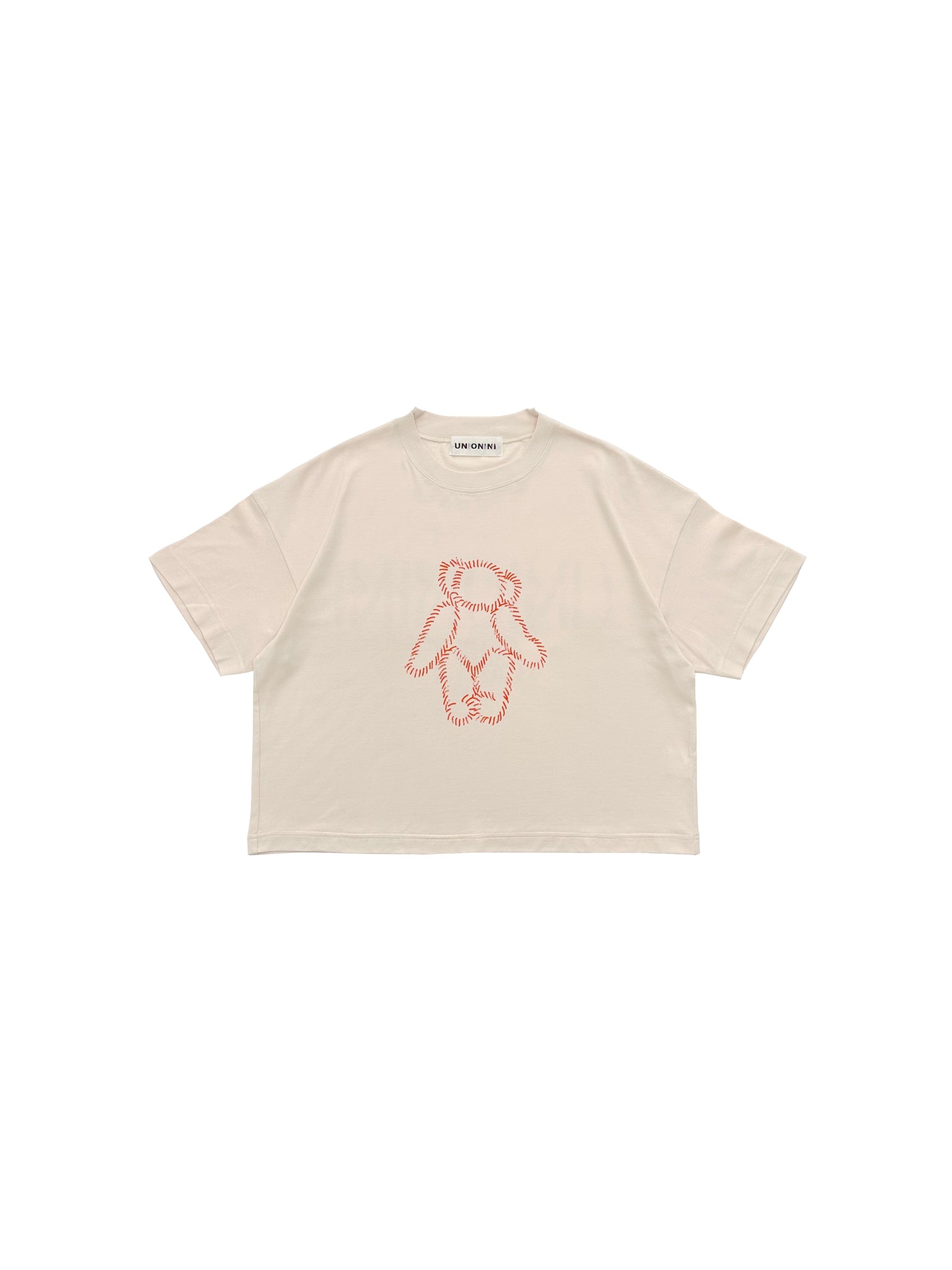 UNIONINI/ユニオニーニ/ teddybear logo big tee（pink beige)cs049