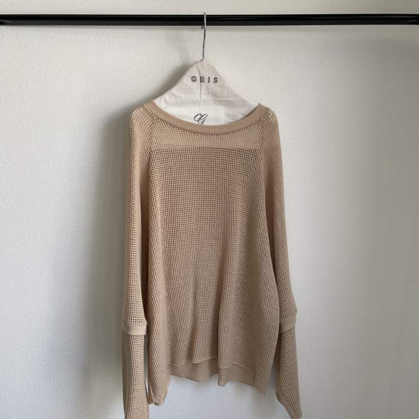 GRIS/グリ/  Mesh Raglan Tee  (PINK BEIGE) GR26SS-CU008