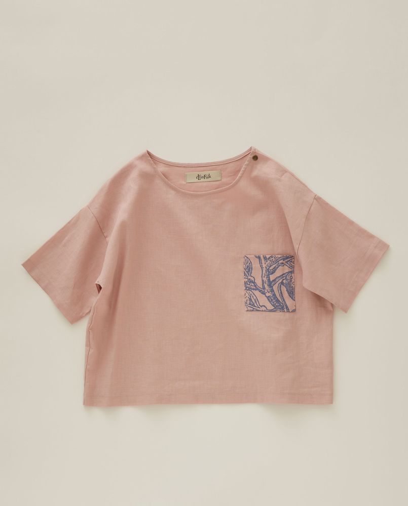 エルフィンフォルク/elfinfolk FRORA cotton linen T-shirts (pink)231F0607