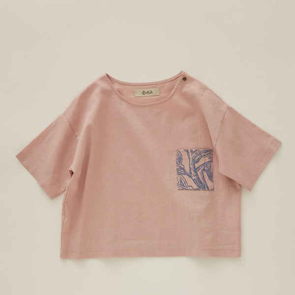 エルフィンフォルク/elfinfolk FRORA cotton linen T-shirts (pink)231F0607