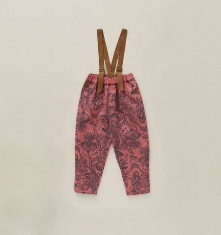エルフィンフォルク/elfinfolk FRORA twill suspenders pants (pink)231F14