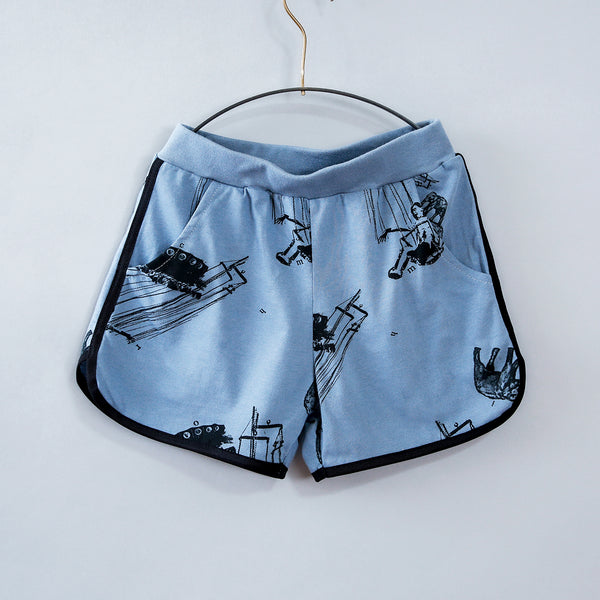 SALE / セール 50%OFF ミチリコ/michirico Holiday TEX short pants(ブルー)　mr22ss12
