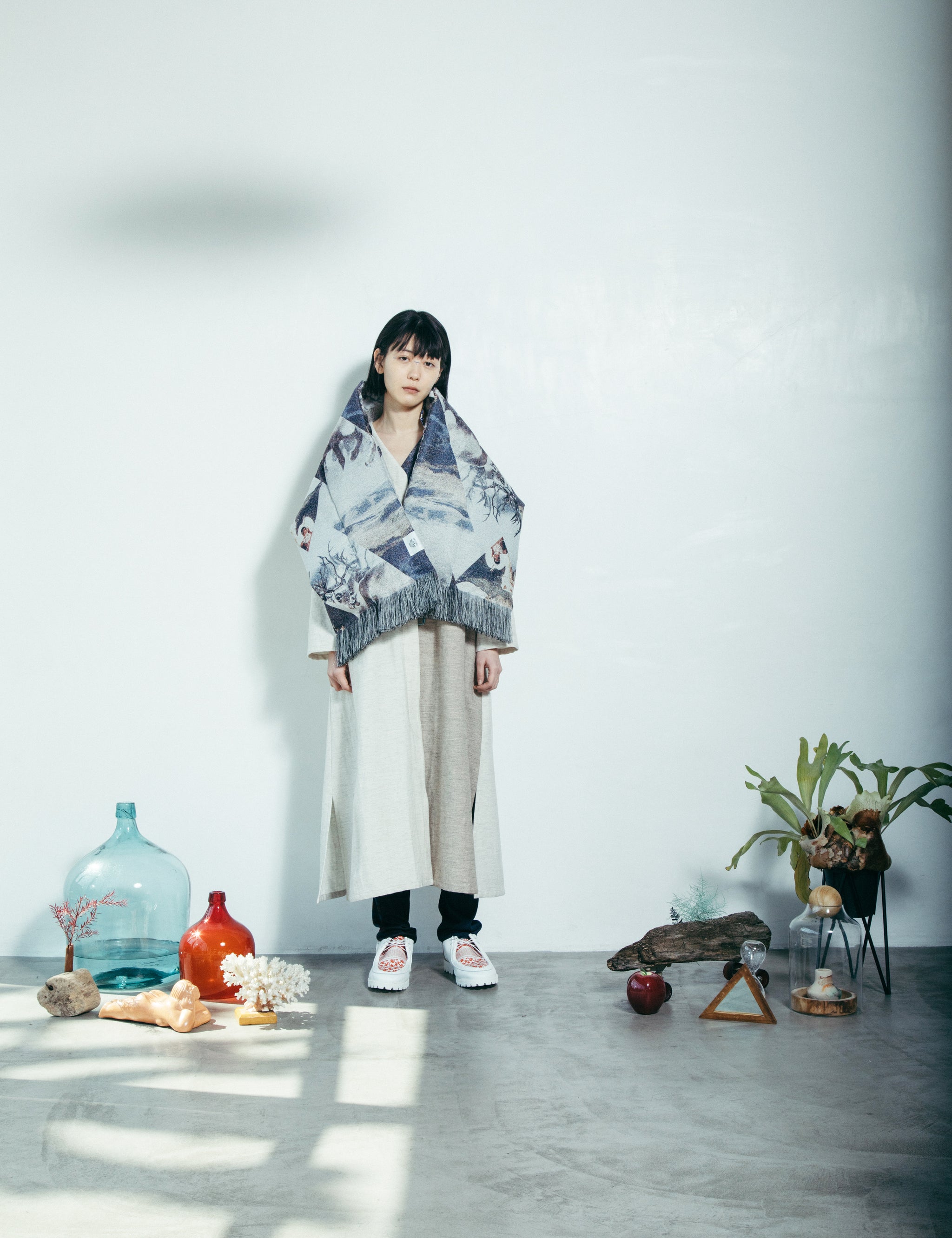 STOF ストフ ストール（22AW Flagments JQ stole） STOF (ストフ) 22AW Flagments JQ stole ジャカードストール