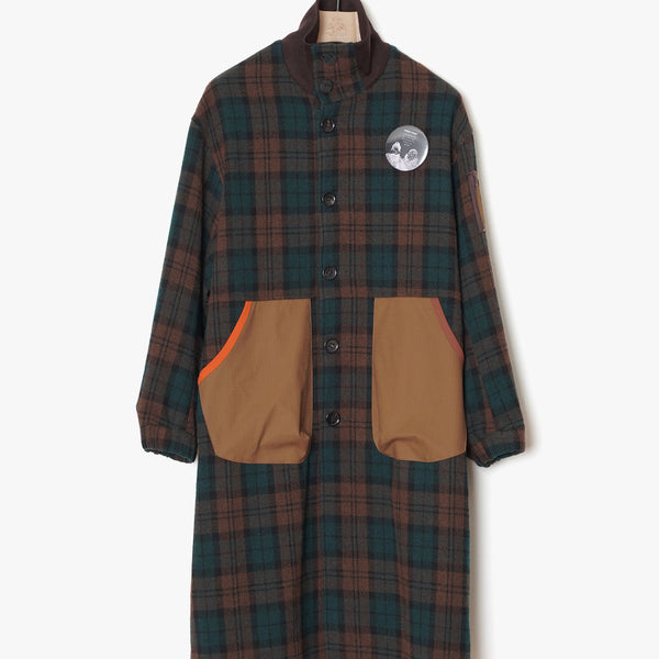 ☆reserve☆STOF / Stuff MIX CHECK WOOL COAT (Brown) SF22AW-13 August