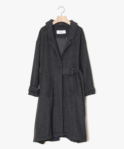 ☆reserve☆BEDSIDEDRAMA / Bedside Drama Lightweight Wool TRENCH (Black) (Woman) (Woman) Delivery date September end of September
