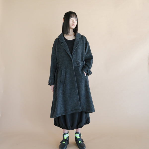 ☆reserve☆BEDSIDEDRAMA / Bedside Drama Lightweight Wool TRENCH (Black) (Woman) (Woman) Delivery date September end of September