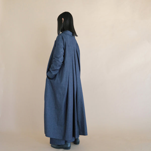 ☆reserve☆BEDSIDEDRAMA / Bedside Drama DENIM TRENCH COAT (Indigo) (Woman) Time delivery date August