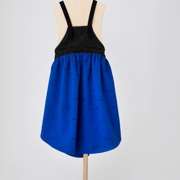 民間製造/叉子製造/艾特納利羅戈圍裙連衣裙（藍色）21FW018